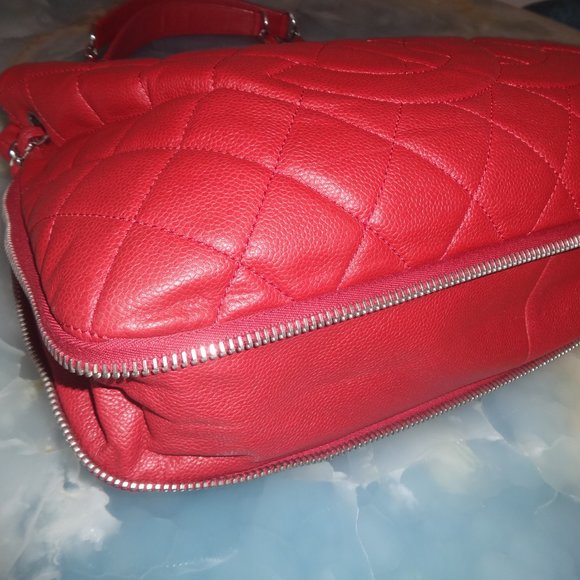 Chanel Shopping Expandable Zip Around Cc Caviar Leather Shoulder Bag - Picture 9 of 13